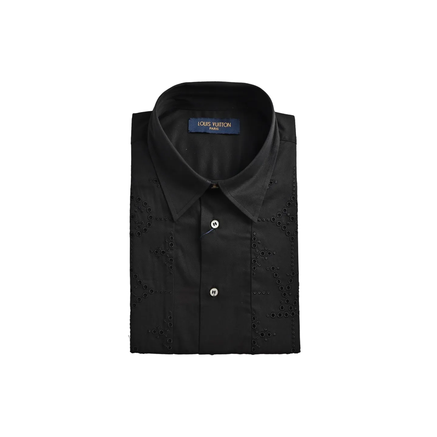 Louis Vuitton/Louis Vuitton presbyopic hollow embroidered short-sleeved shirt